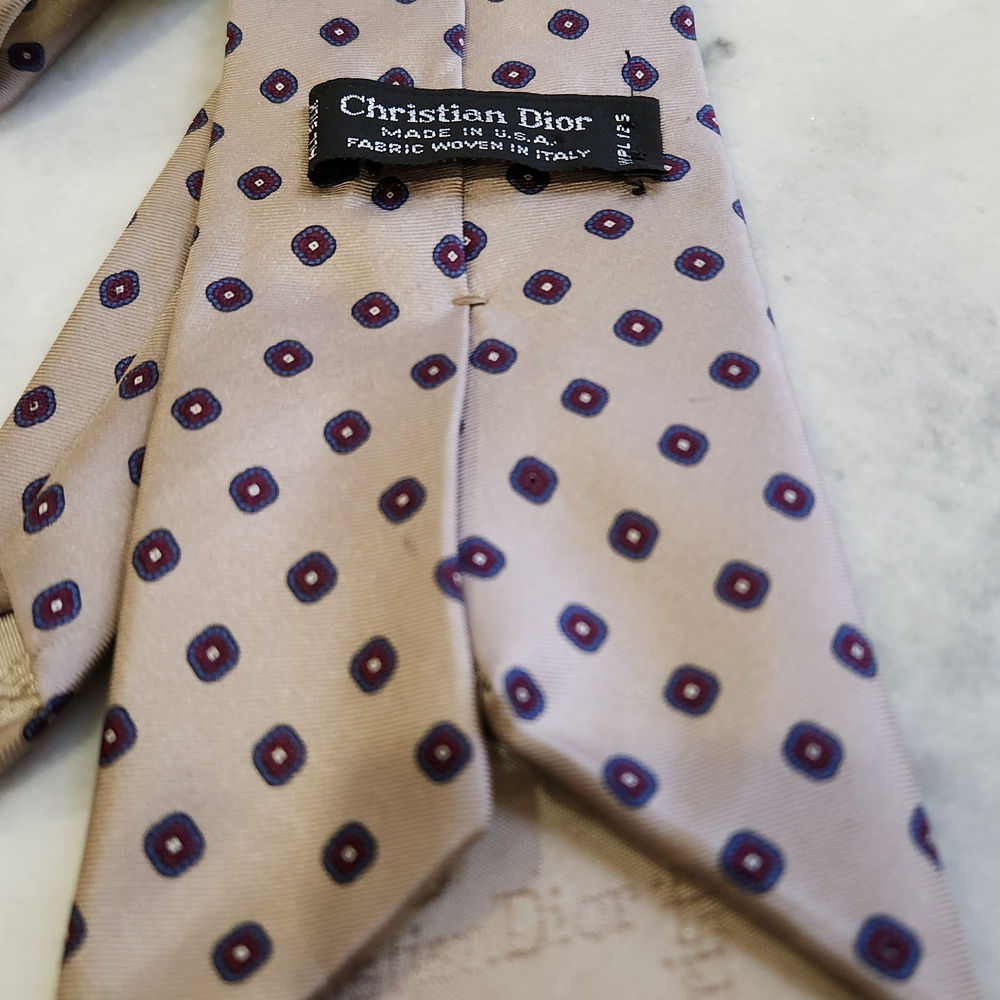 Dior Tan Geometric Silk Tie